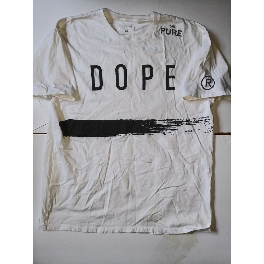 DOPE Los Angeles Brand Logo White Tee, Size 2XL